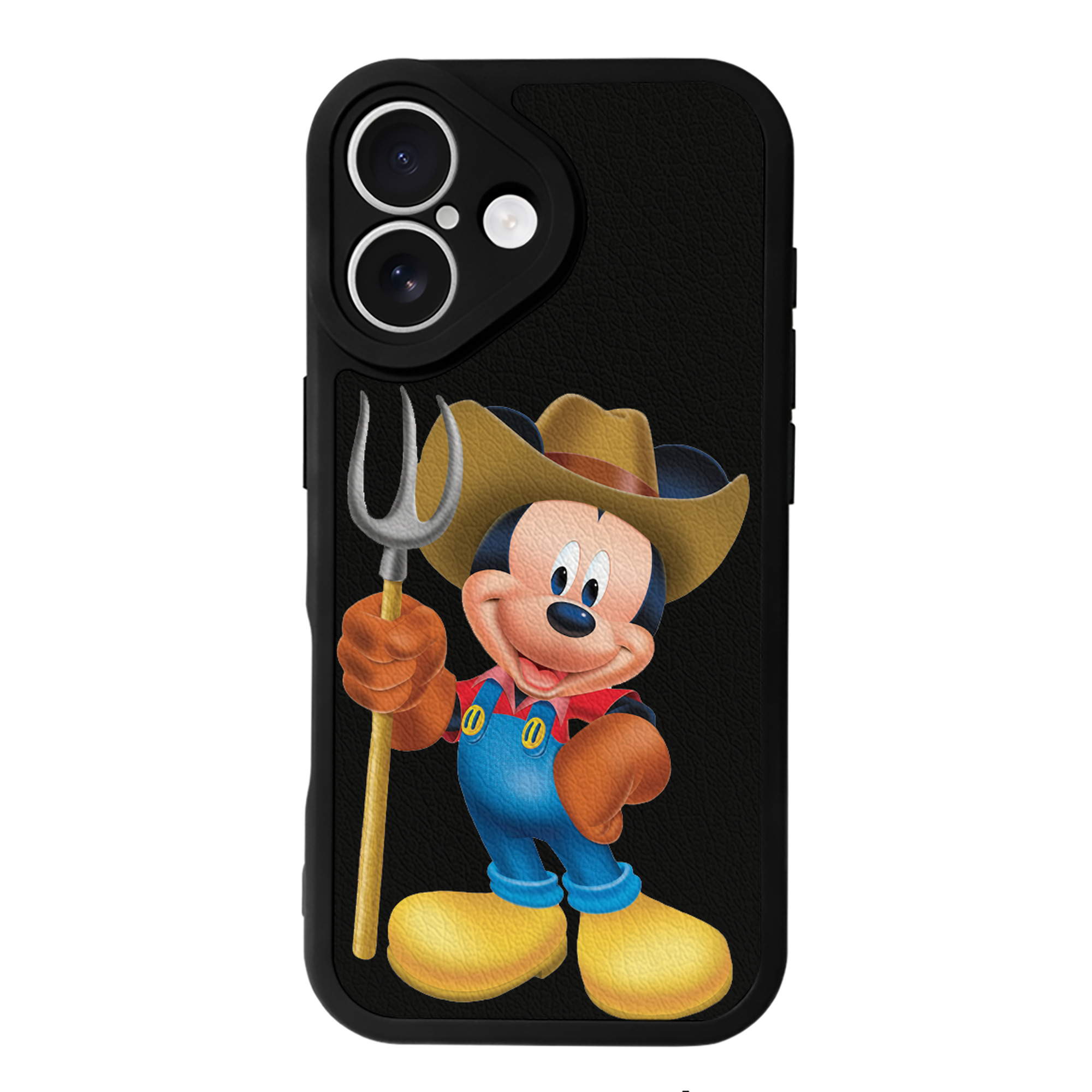 （画像用） ミッキーマウス Mickey Mouse 【iPhone 16シリーズ対応】シリコンスマホケース（レザー調） 材質：シリコン